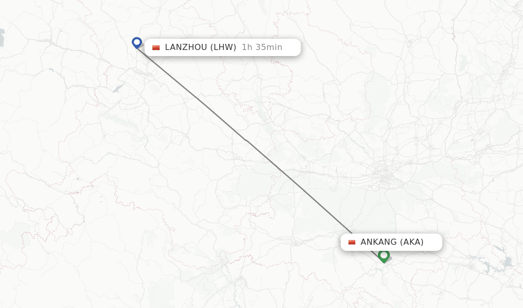 Direct Non Stop Flights From Ankang To Lanzhou Schedules