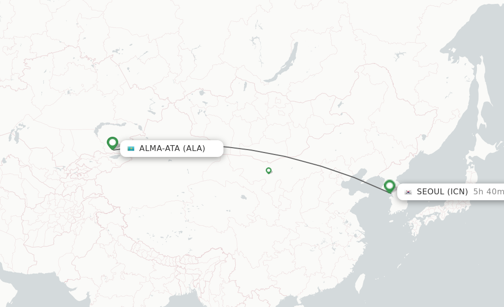 Direct Non Stop Flights From Almaty To Seoul Schedules