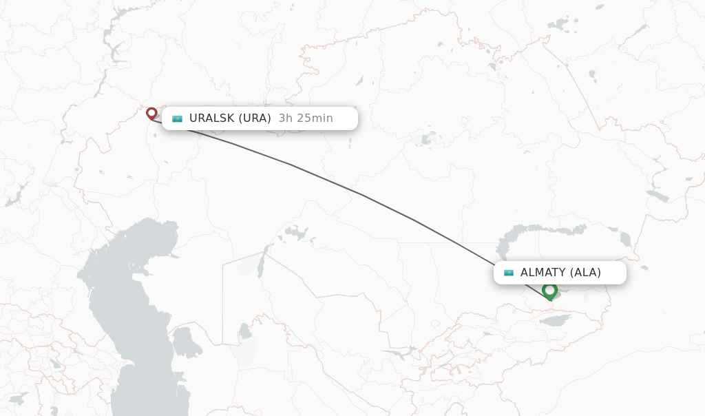 Direct Non Stop Flights From Almaty To Uralsk Schedules