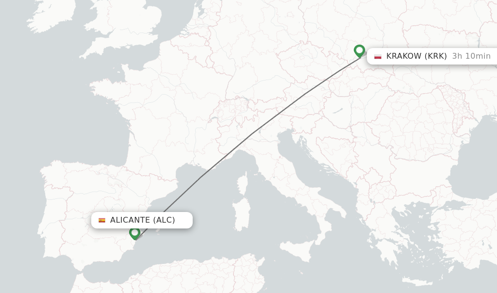 Direct Non Stop Flights From Alicante To Krakow Schedules