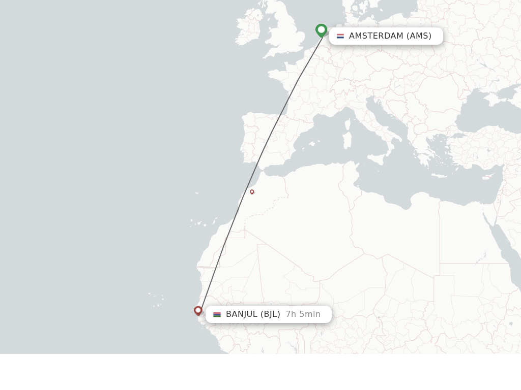 Direct Non Stop Flights From Amsterdam To Banjul Schedules