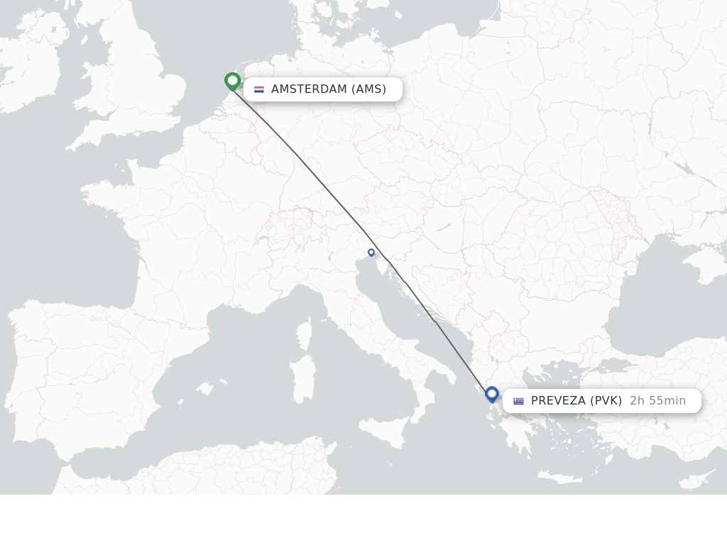 Direct Non Stop Flights From Amsterdam To Preveza Schedules