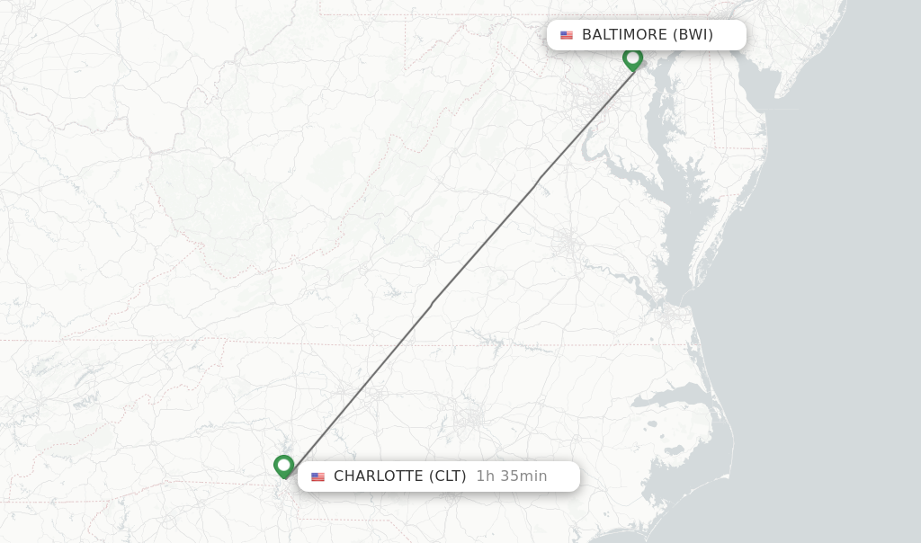 Direct Non Stop Flights From Baltimore To Charlotte Schedules