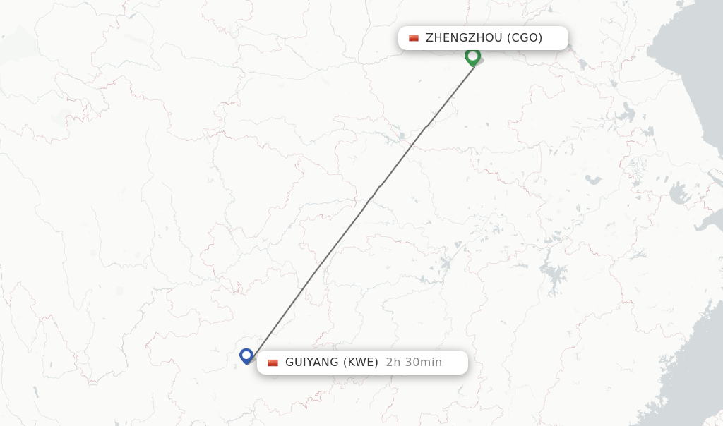 Direct Non Stop Flights From Zhengzhou To Guiyang Schedules