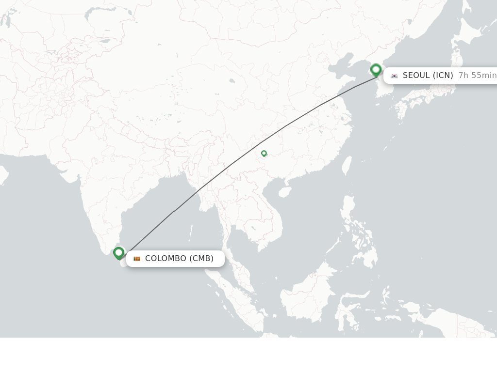 Direct Non Stop Flights From Colombo To Seoul Schedules