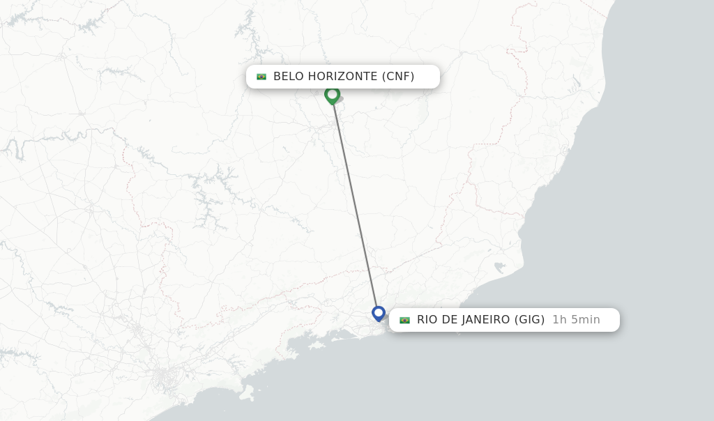 Direct Non Stop Flights From Belo Horizonte To Rio De Janeiro