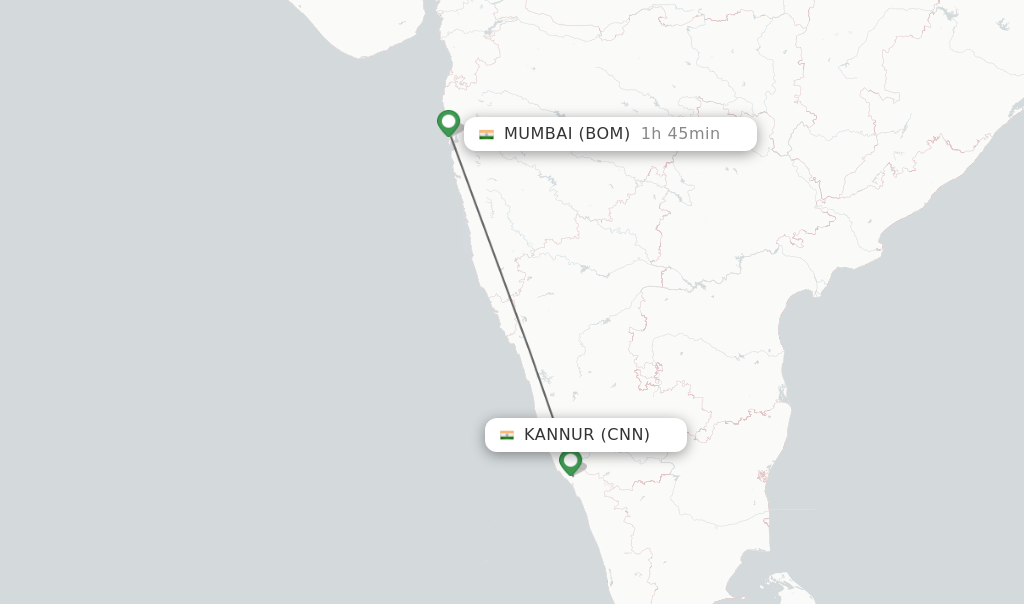 Direct Non Stop Flights From Kannur To Mumbai Schedules