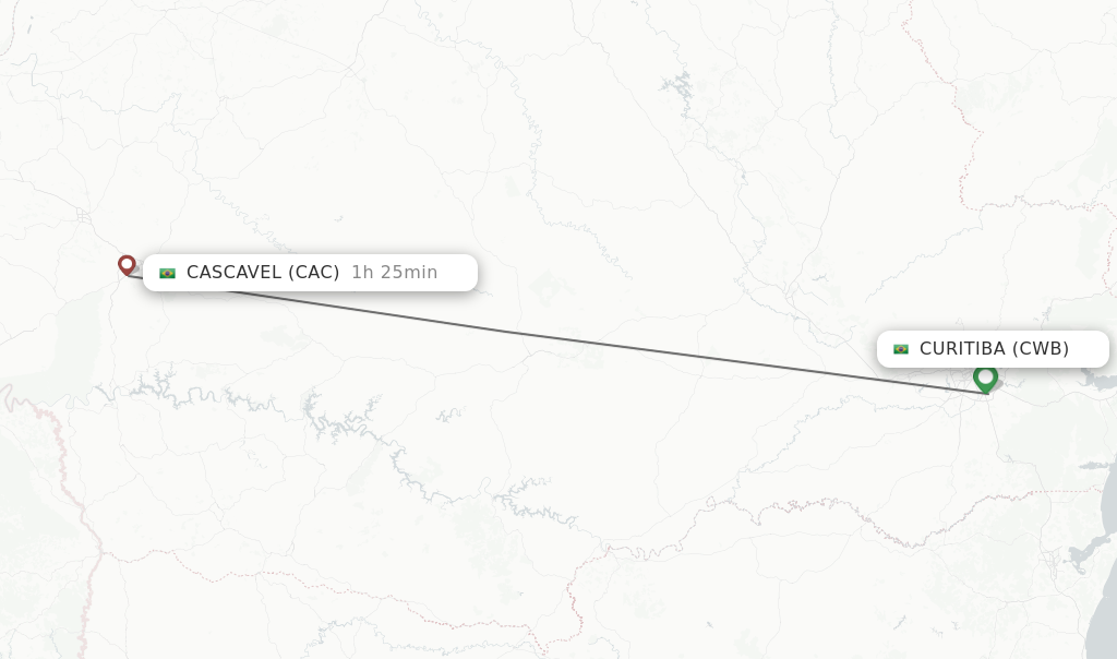 Direct Non Stop Flights From Curitiba To Cascavel Schedules