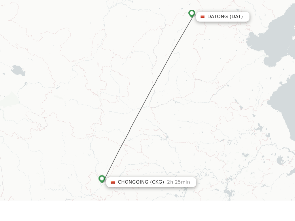 Direct Non Stop Flights From Datong To Chongqing Schedules