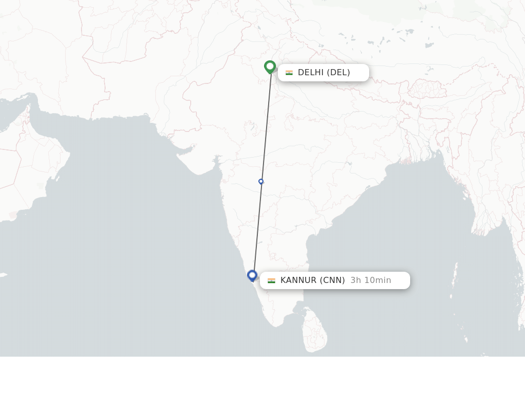 Direct Non Stop Flights From Delhi To Kannur Schedules