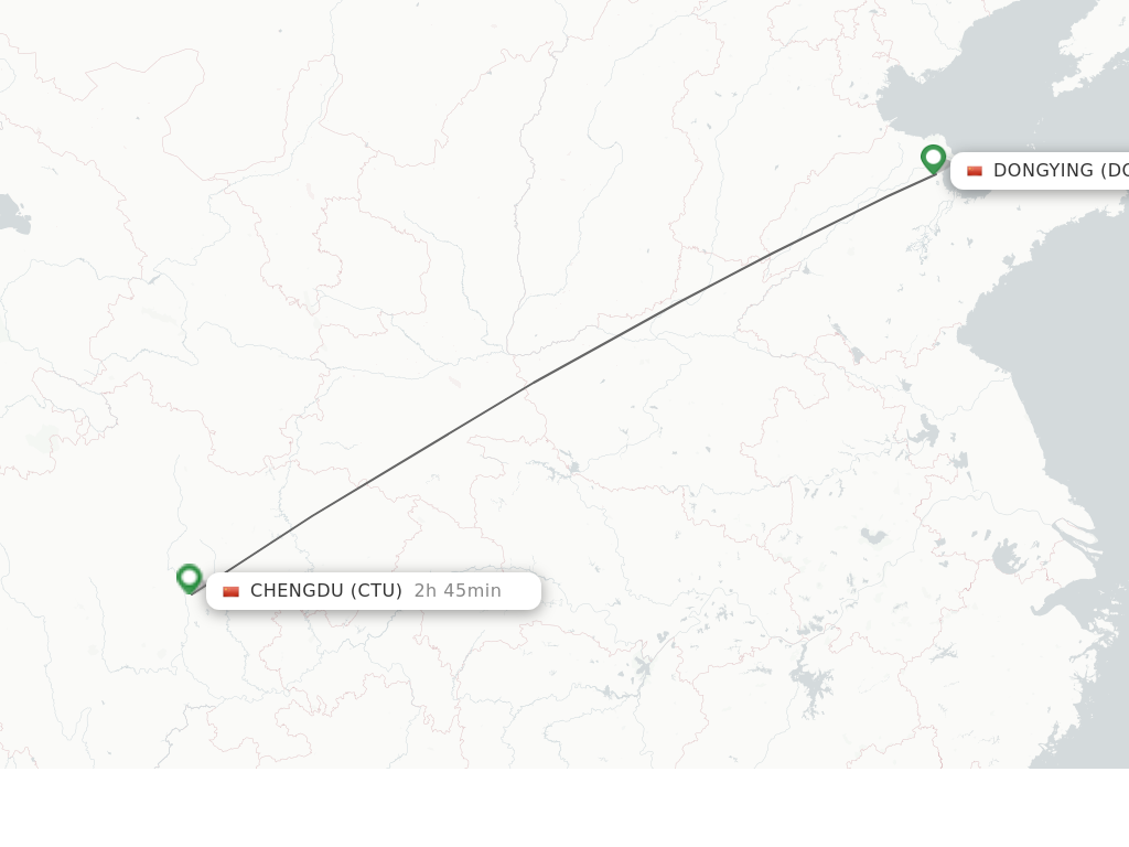 Direct Non Stop Flights From Dongying To Chengdu Schedules