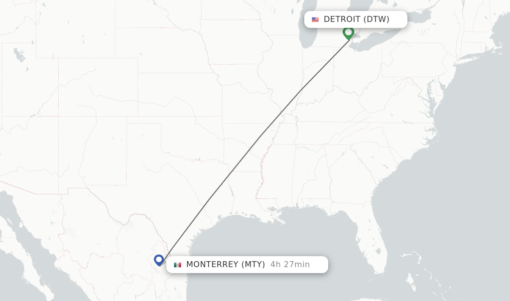 Direct Non Stop Flights From Detroit To Monterrey Schedules