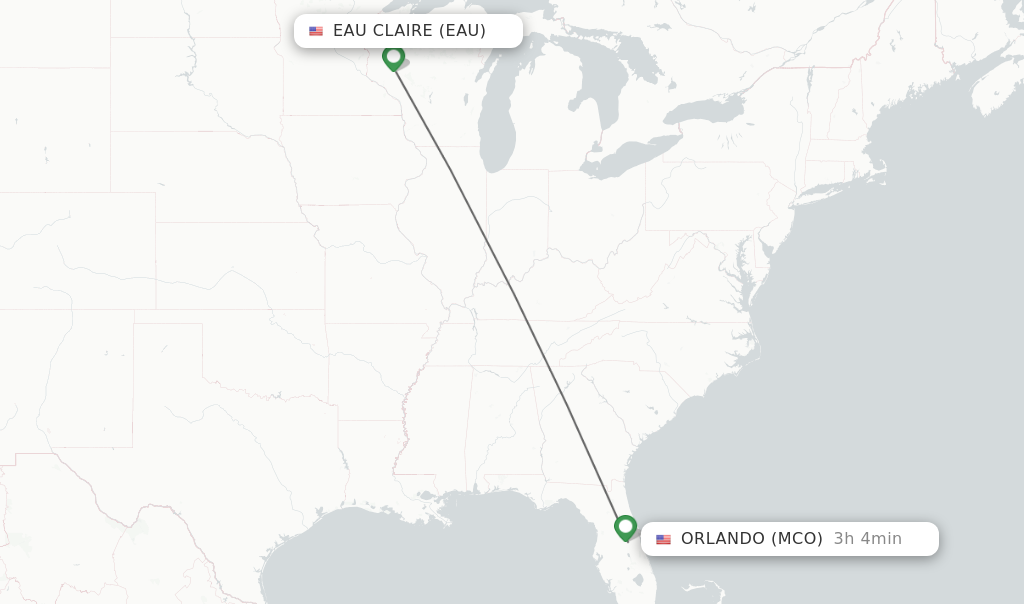 Direct Non Stop Flights From Eau Claire To Orlando Schedules