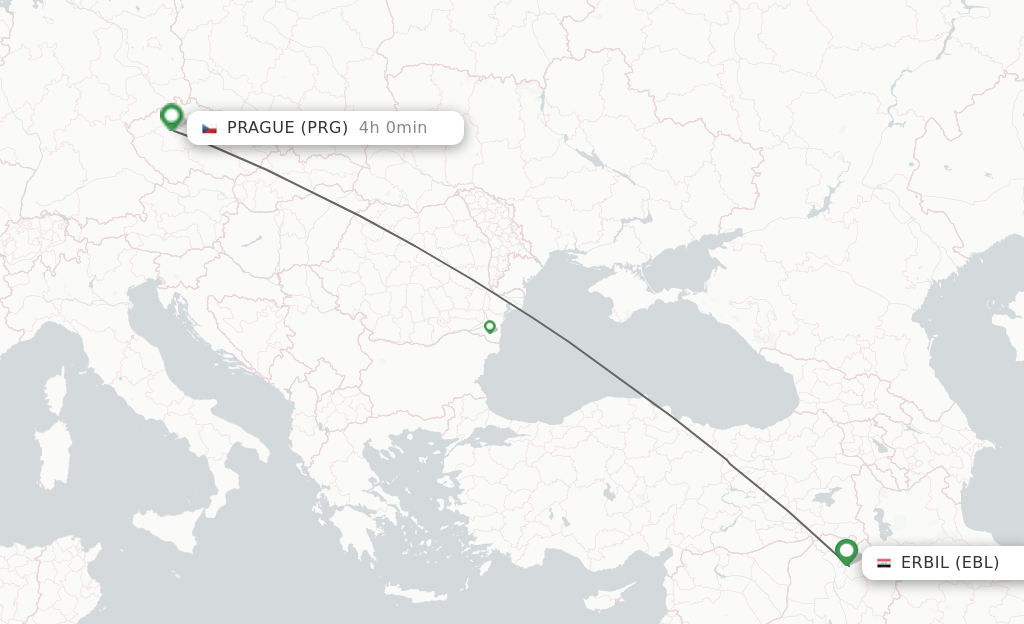 Direct Non Stop Flights From Erbil To Prague Schedules