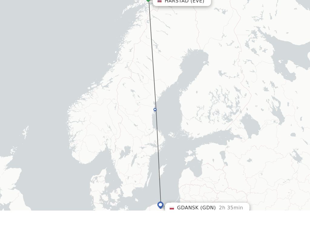 Direct Non Stop Flights From Harstad Narvik To Gdansk Schedules