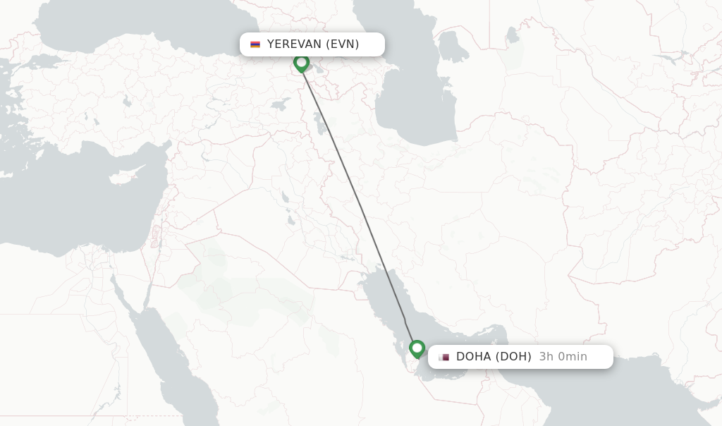 Direct Non Stop Flights From Yerevan To Doha Schedules