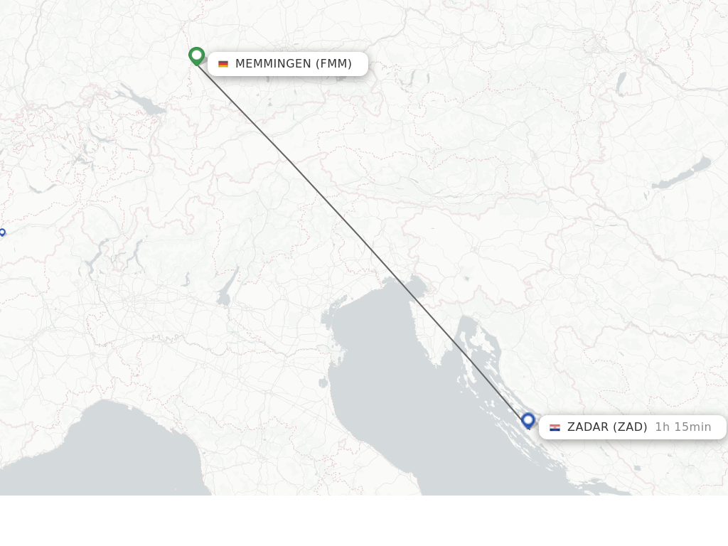 Direct Non Stop Flights From Memmingen To Zadar Schedules