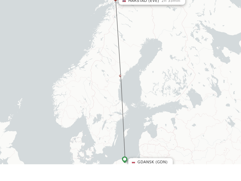 Direct Non Stop Flights From Gdansk To Harstad Narvik Schedules