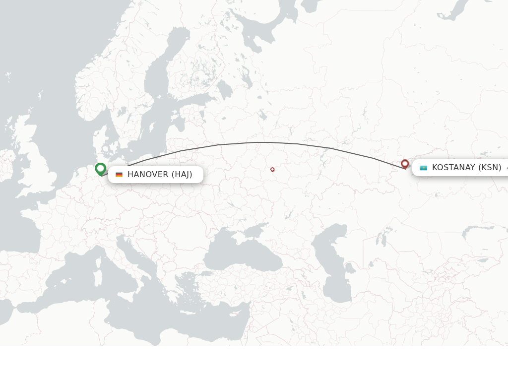 Direct Non Stop Flights From Kostanay To Hanover Schedules