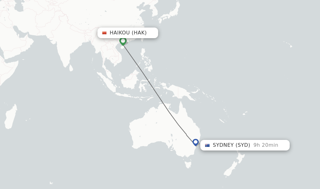 Direct Non Stop Flights From Haikou To Sydney Schedules