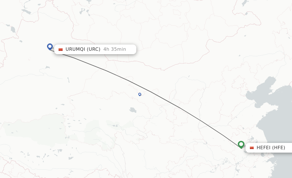 Direct Non Stop Flights From Hefei To Urumqi Schedules