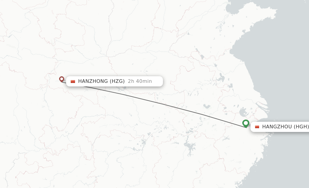 Direct Non Stop Flights From Hangzhou To Hanzhong Schedules