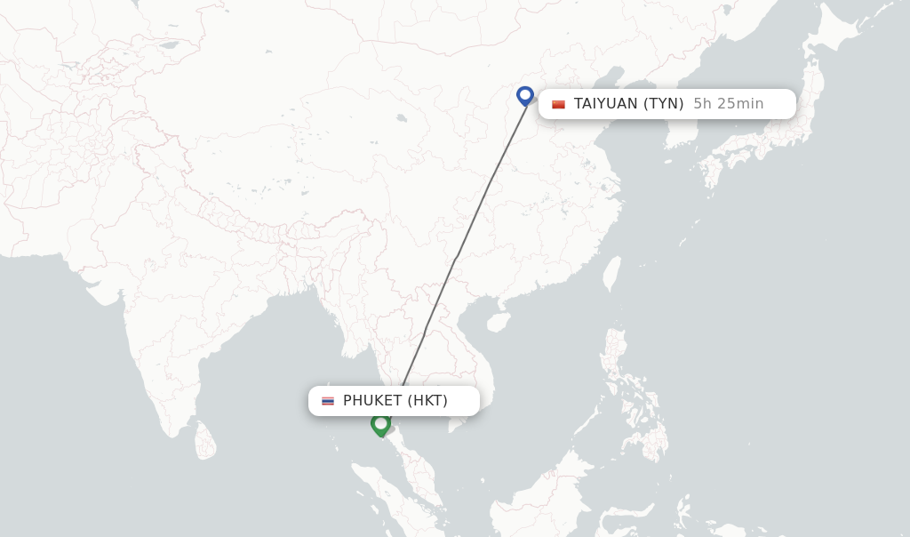 Direct Non Stop Flights From Phuket To Taiyuan Schedules