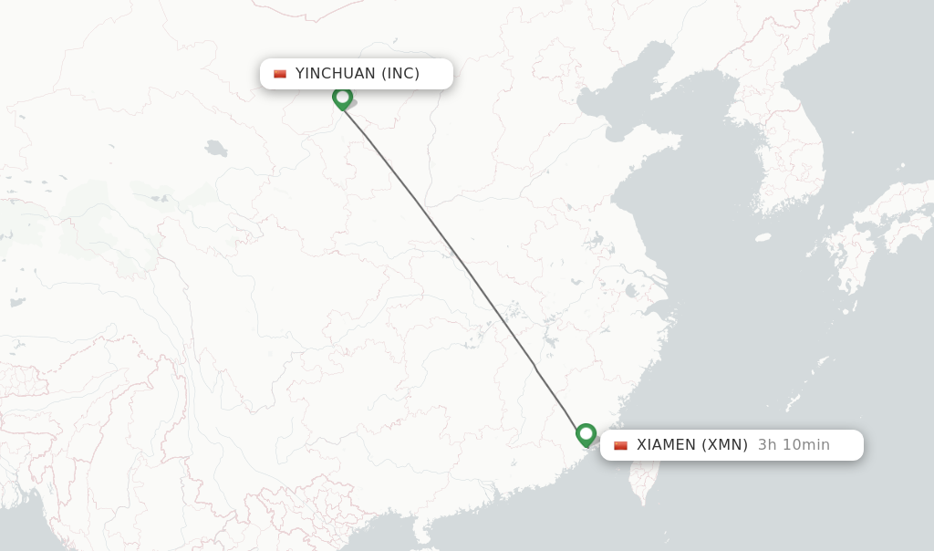 Direct Non Stop Flights From Yinchuan To Xiamen Schedules