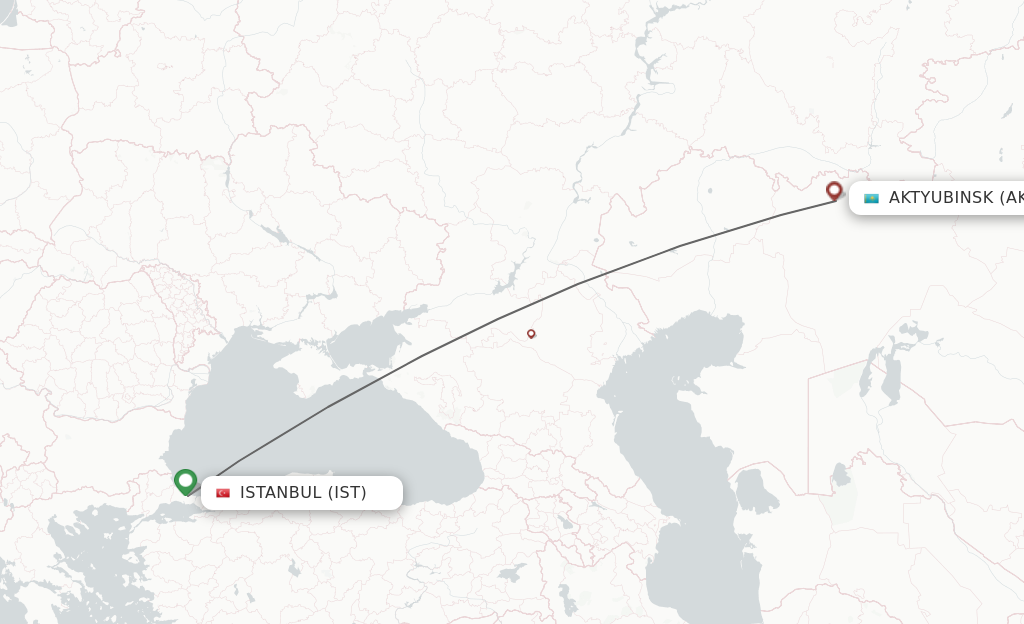 Direct Non Stop Flights From Istanbul To Aktobe Schedules