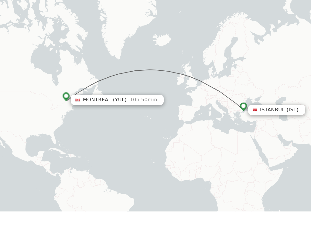 Direct Non Stop Flights From Istanbul To Montreal Schedules