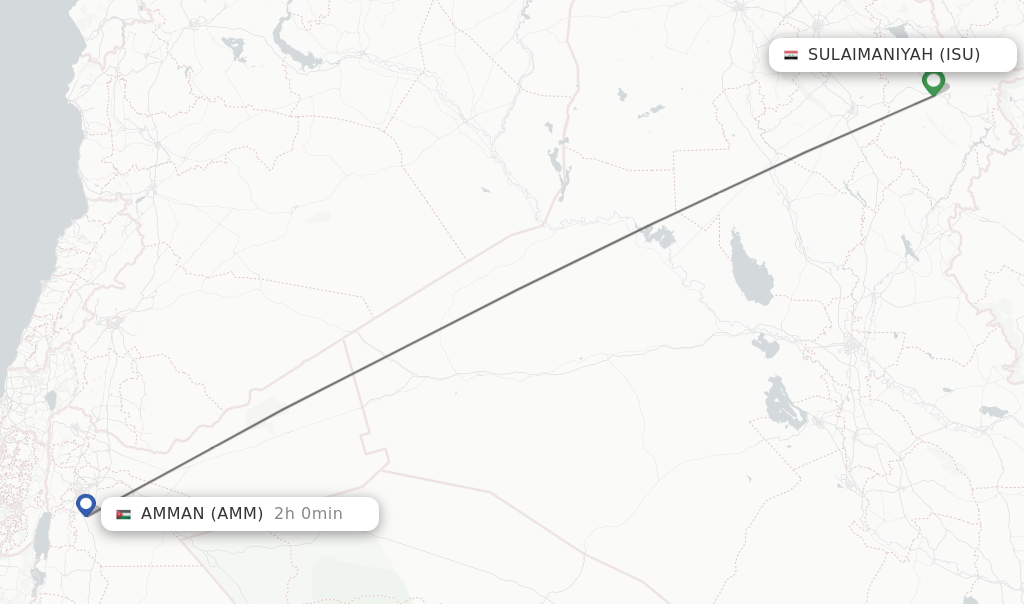 Direct Non Stop Flights From Sulaimaniyah To Amman Schedules