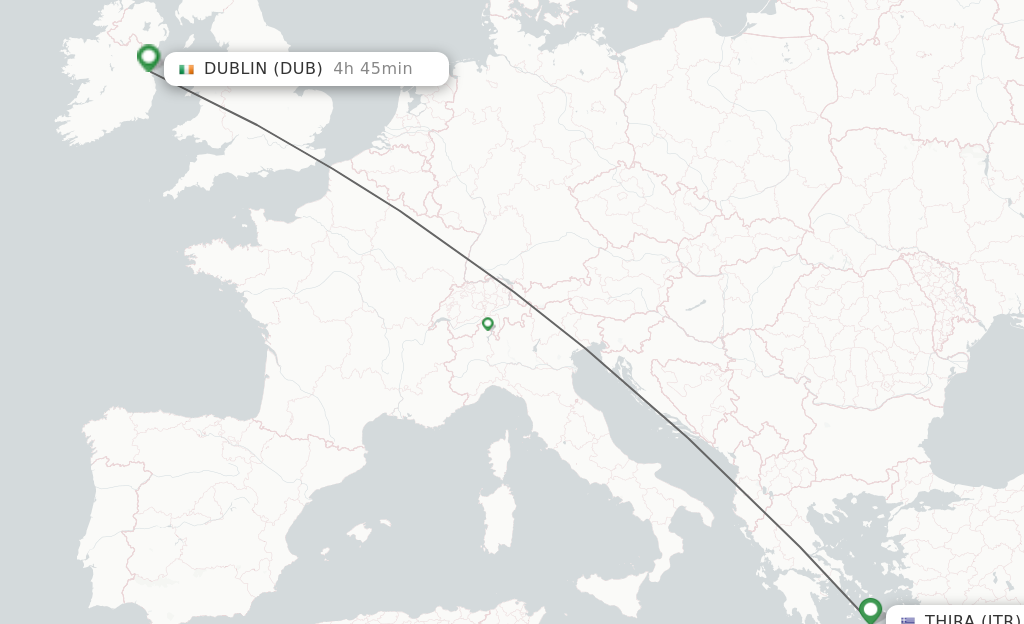 Direct Non Stop Flights From Thira To Dublin Schedules