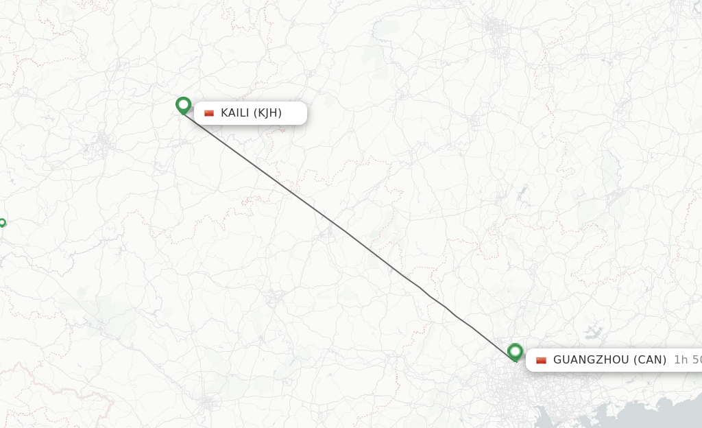 Direct Non Stop Flights From Kaili To Guangzhou Schedules