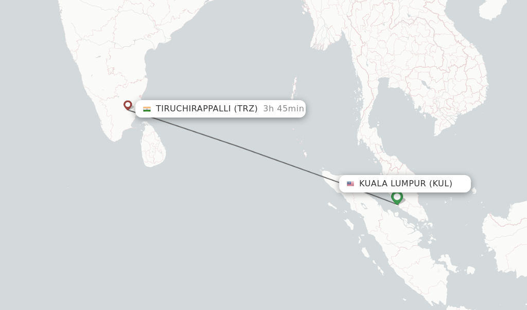 Direct Non Stop Flights From Kuala Lumpur To Tiruchirappalli