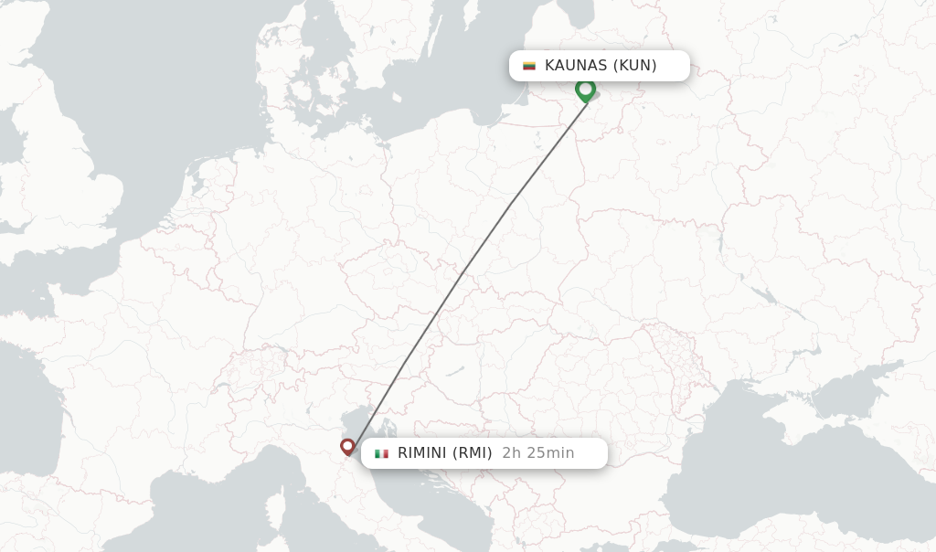 Direct Non Stop Flights From Kaunas To Rimini Schedules