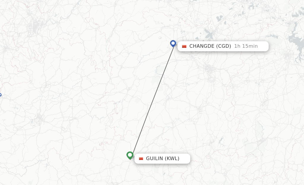 Direct Non Stop Flights From Guilin To Changde Schedules