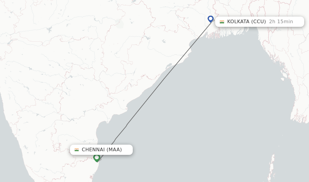 Direct Non Stop Flights From Chennai To Kolkata Schedules