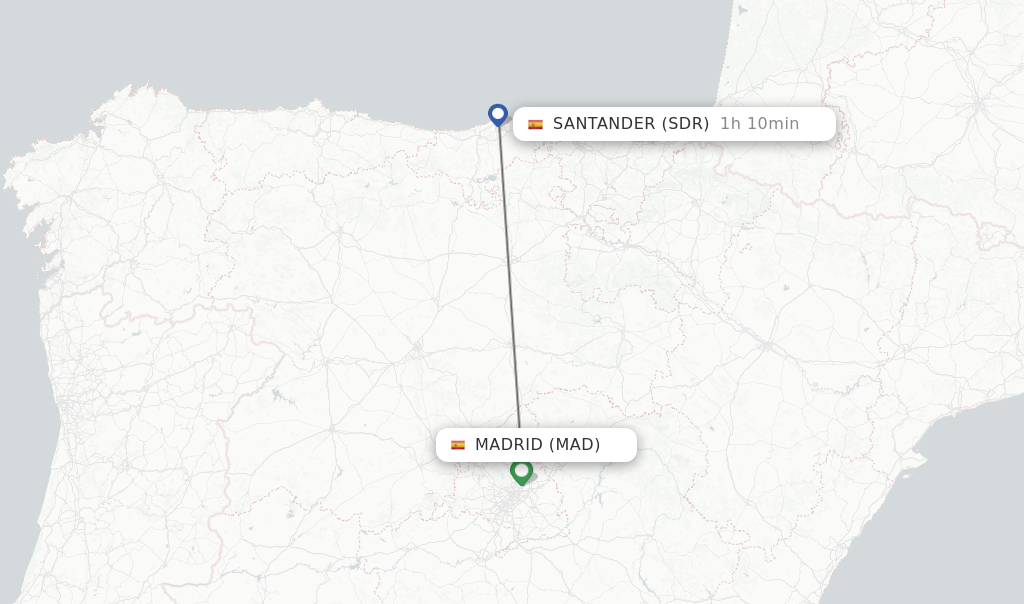 Direct Non Stop Flights From Madrid To Santander Schedules