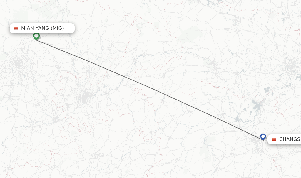 Direct Non Stop Flights From Mian Yang To Changsha Schedules