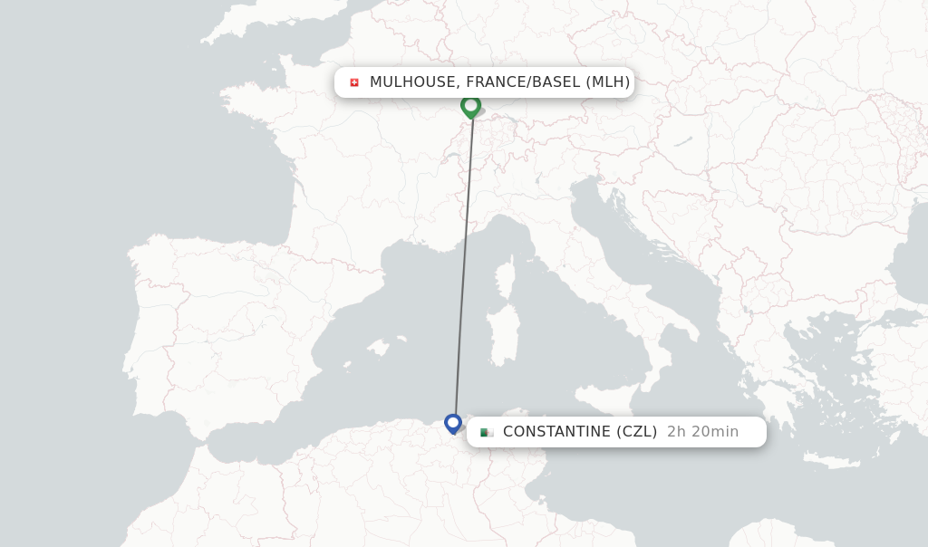 Direct Non Stop Flights From Mulhouse France Basel To Constantine