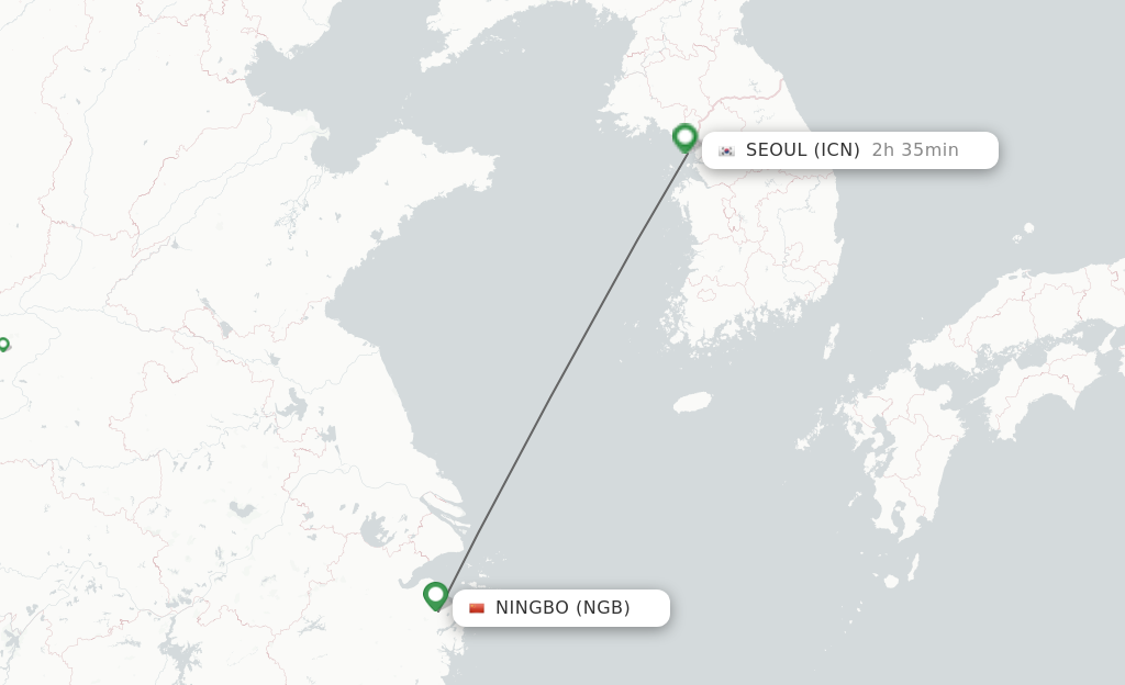 Direct Non Stop Flights From Ningbo To Seoul Schedules