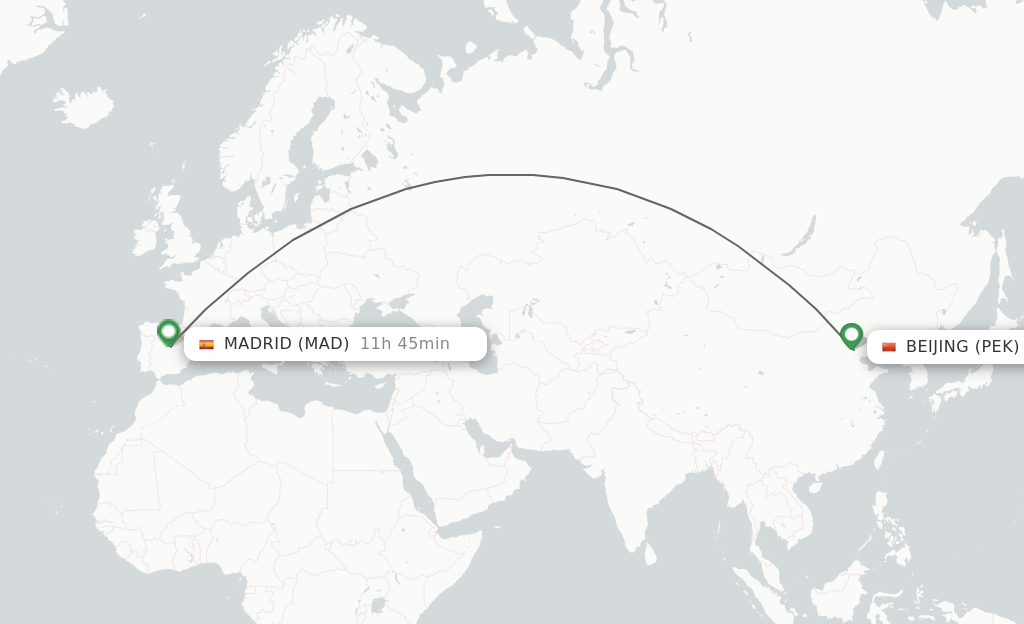 Direct Non Stop Flights From Beijing To Madrid Schedules