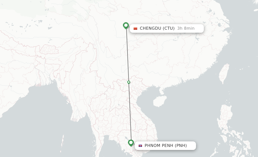 Direct Non Stop Flights From Phnom Penh To Chengdu Schedules