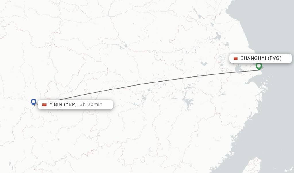 Direct Non Stop Flights From Shanghai To Yibin Schedules