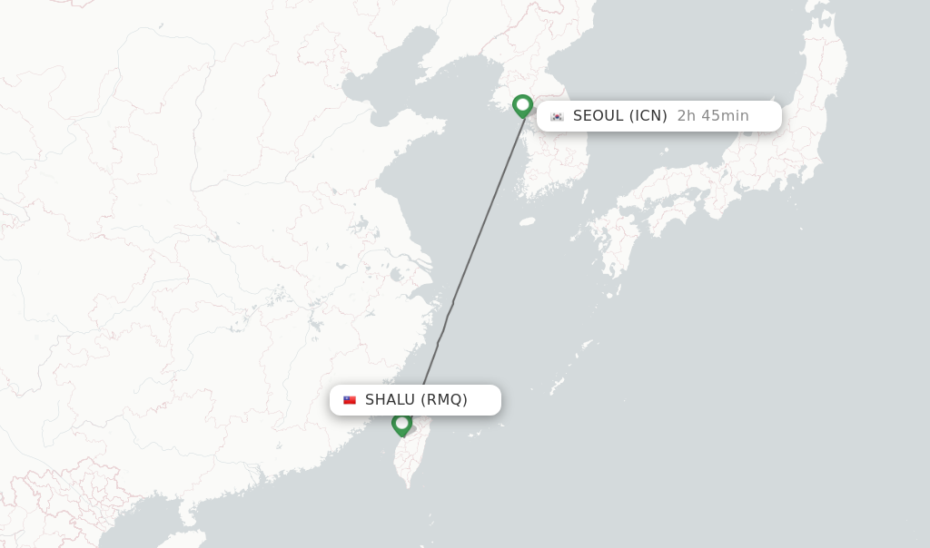 Direct Non Stop Flights From Shalu To Seoul Schedules Flightsfrom