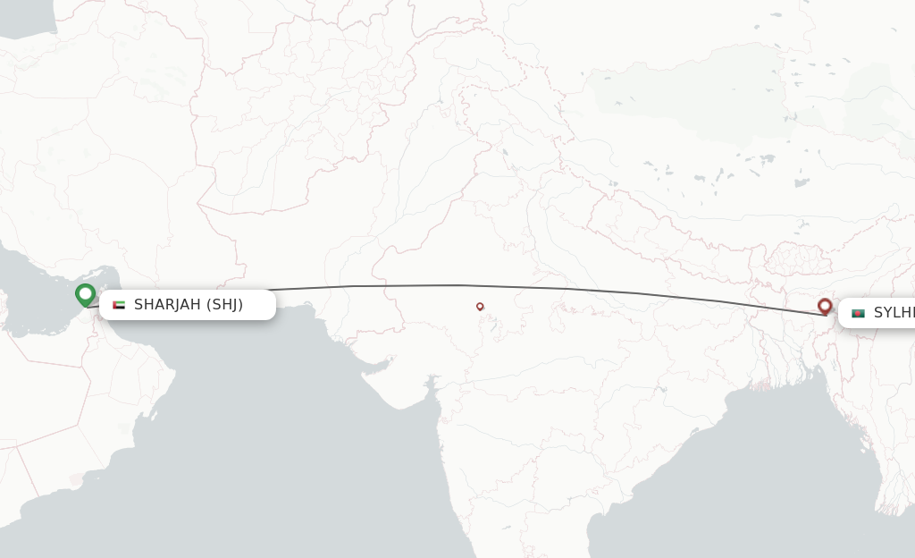 Direct Non Stop Flights From Sharjah To Sylhet Schedules
