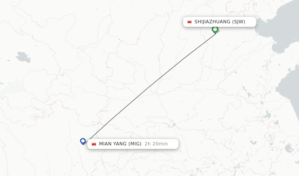 Direct Non Stop Flights From Shijiazhuang To Mian Yang Schedules