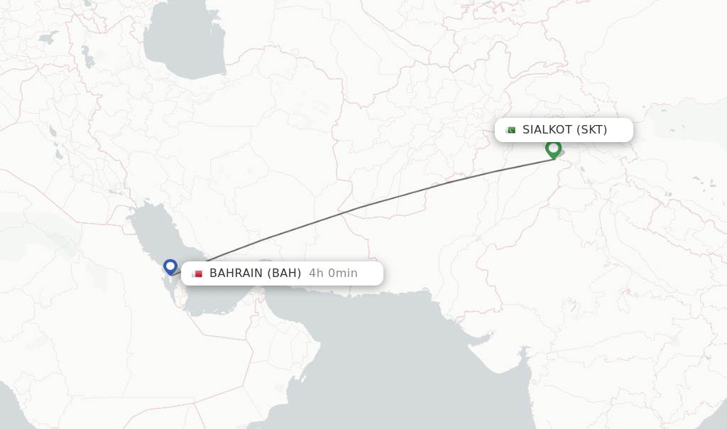 Direct Non Stop Flights From Sialkot To Bahrain Schedules