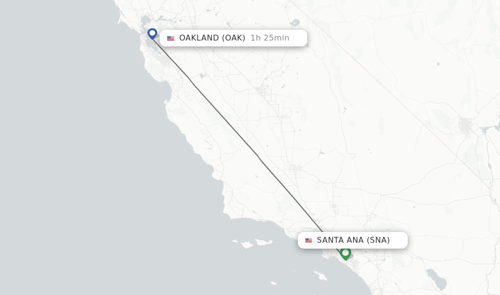 Direct Non Stop Flights From Santa Ana To Oakland Schedules