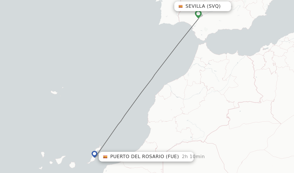 Direct Non Stop Flights From Sevilla To Puerto Del Rosario